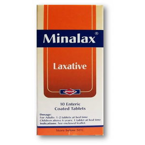 MINALAX LAXATIVE ( BISACODYL 5 MG + DOCUSATE SODIUM 100 MG ) 10 TABLETS